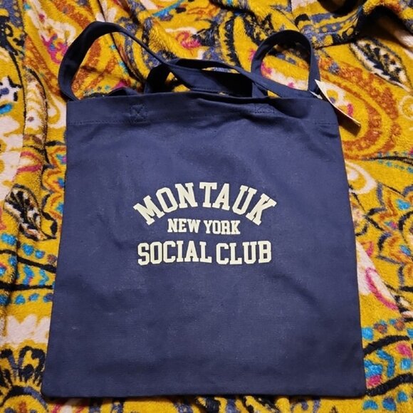FINAL PRICE NWT PacSun Navy Tote Bag Montauk Social Club - Picture 1 of 10